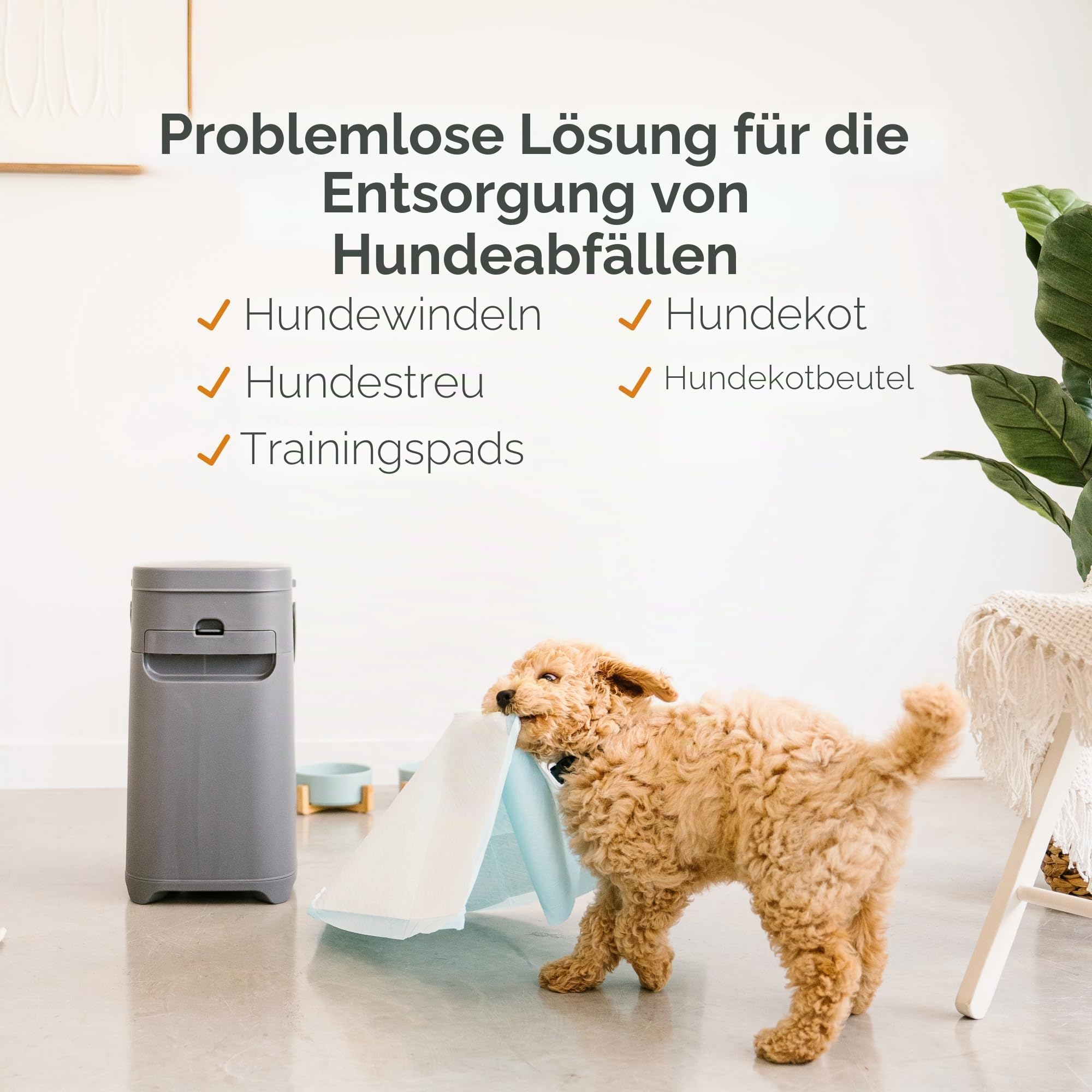 Pet Genie Eimer | Hundekot-Entsorgungssystem zur Geruchskontrolle | inkl. 1 quadratischem Nachfüllbeutel