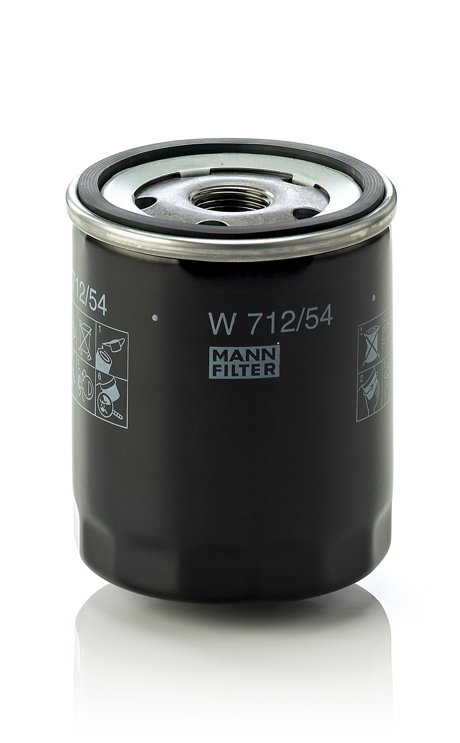 MANN-FILTER, W 712/54 Filtr olejowy | Dla Samochody osobowe, Maksymalna filtracja, Ochrona silnika, Wysokiej jakości uszczelnienie, Oryginalna jakość OE