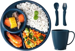 Divided Plates for Adults, 23.2x23.2x4.5CM Lunch Food Trays for Kids, Reusable Plates With Dividers, Dinnerware Sets for Restaurant School Home Catering Events Camping Preschool Catering