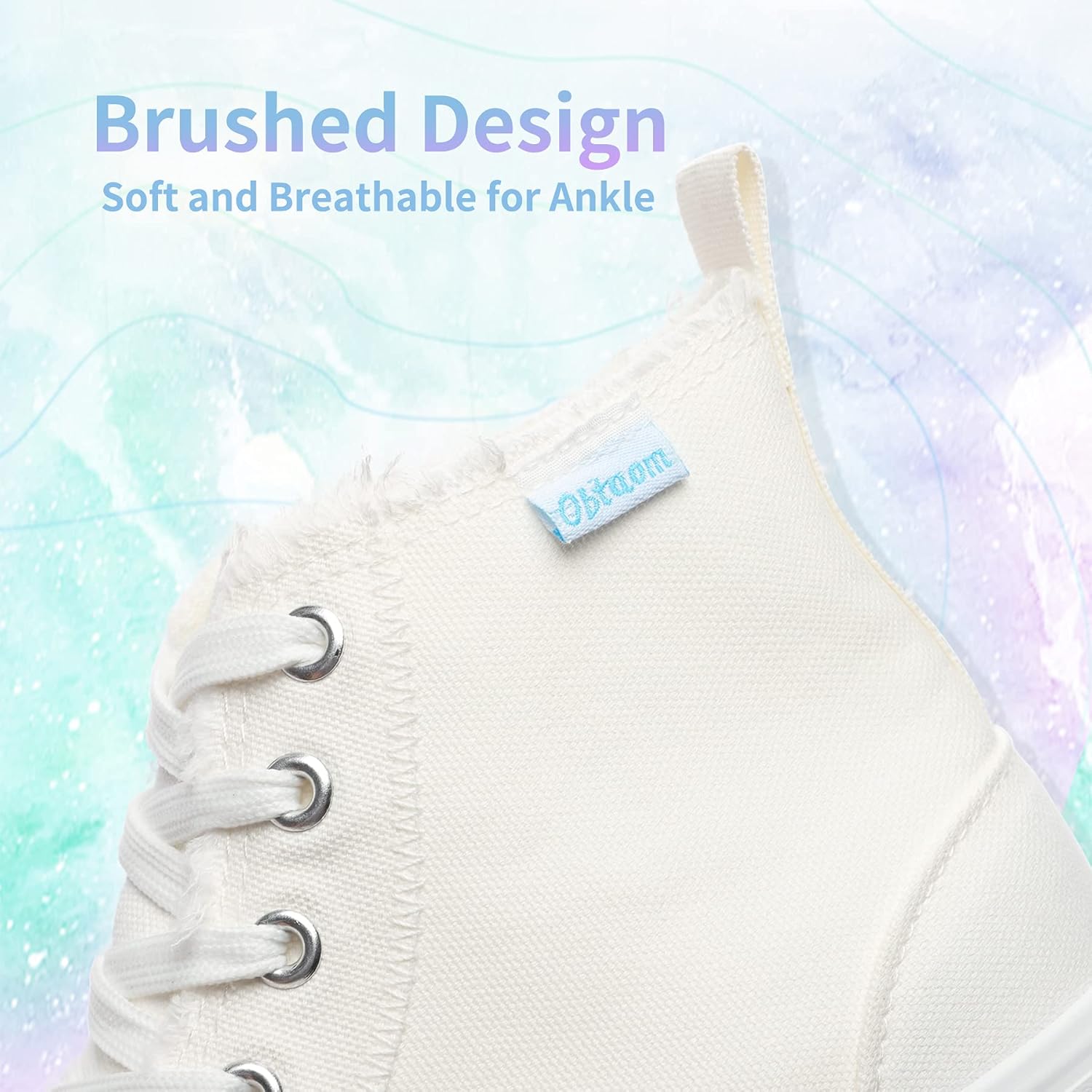 Obtaom Womens/Mens high top Canvas Shoes Play mid Calf Fashion Sneaker Casual lace up hi top Washed Canvas Shoes - Image 6