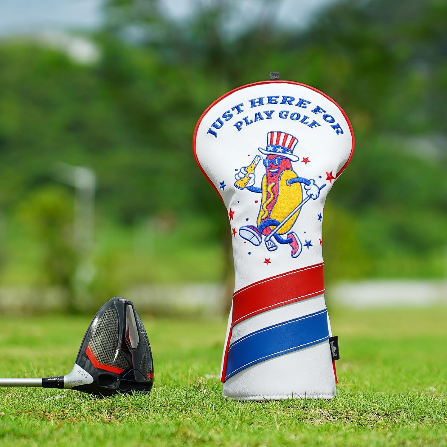 Craftsman Golf Club Covers Hot Dog Driver Head Cover Driver Cover Funny Golf Head Cover PU Leather Fits 460CC Club Golf Gifts for Men Women