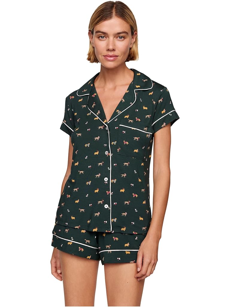 Black Eberjey Gisele Printed - The Shortie Short PJ Set