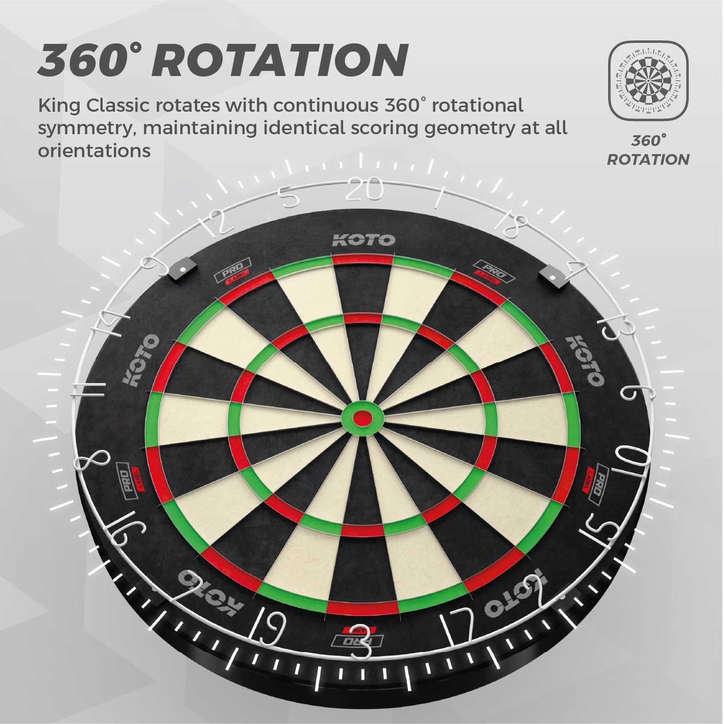KOTO - King Pro + Surround Noir, Surround de fléchettes pour Toutes Les cibles, Cible Flechette