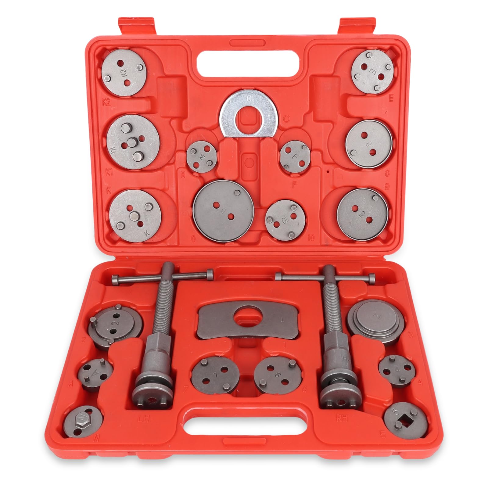 OiLiehu Kit Repousse Piston Frein 22 Pièces, Outils de Repousse Piston Frein Arrière, pour Remplacement de Disque Outil et Adaptateurs et Mallette