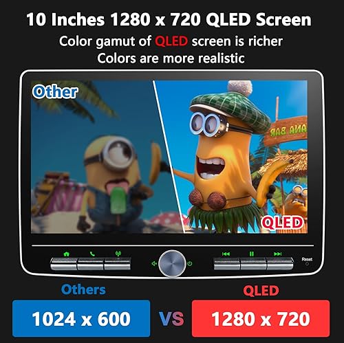 Miniatura 6 de 10 pulgadas doble Din coche estéreo inalámbrico CarPlay Android Auto 2G+32G pantalla táctil desmontable Android Car Play Radio Bluetooth AM FM