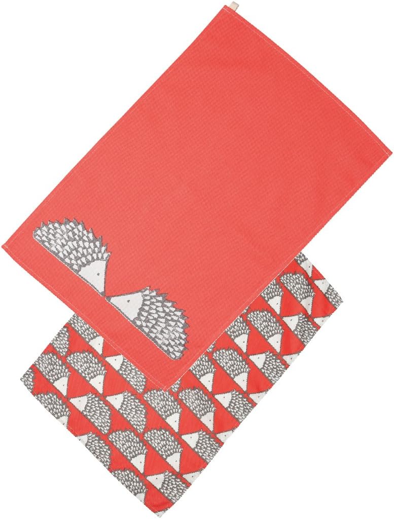 Scion by Dexam Spike Set of 2 Tea Towels - Red