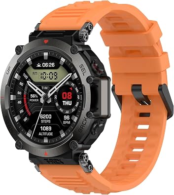 Silicone Watchband Compatible for Amazfit T-Rex Ultra Smart Watch, Watch Band Replacement Wristband Strap Bracelet for Men Women