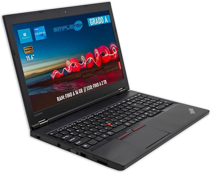 Lenovo Notebook Thinkpad L560 Windows 11 Pro | Écran 15,6" Full HD 8 Go RAM SSD 240 Go | Celeron 1,60 GHz Webcam intégrée LAN Wi-Fi Bluetooth Ordinateur portable d'entreprise (reconditionné)
