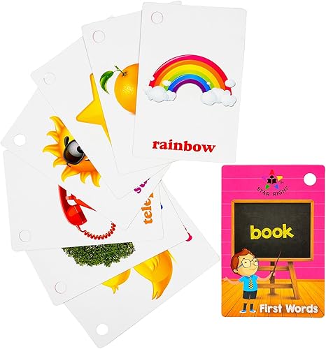 Miniatura 3 de Star Right First Words - Tarjetas flash con arte realista, 36 tarjetas, con 1 anillo, para edades de prekínder y K