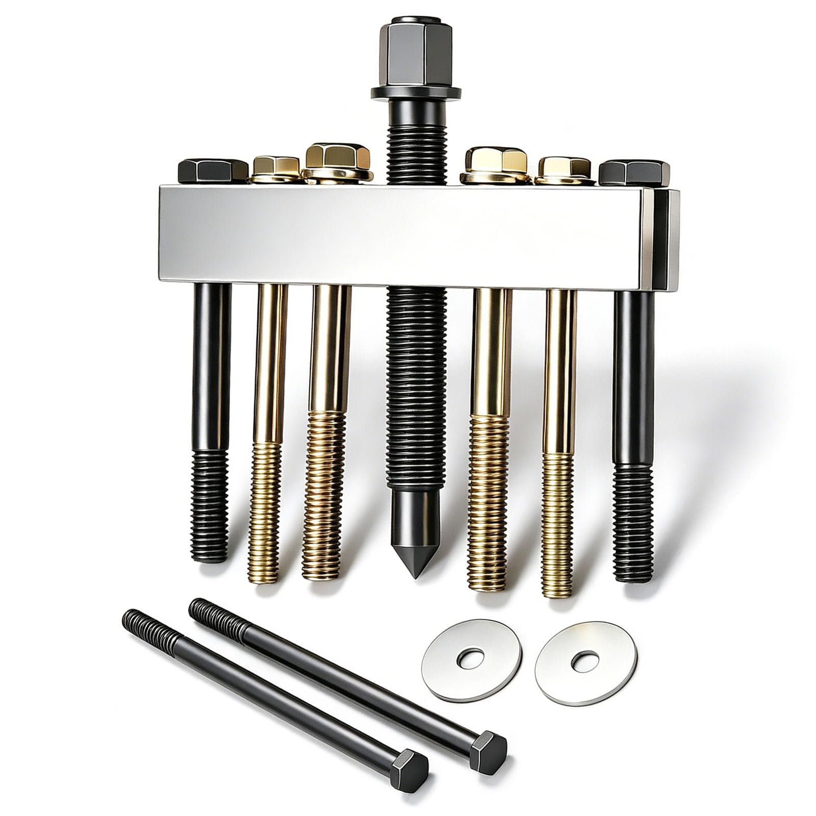 Rgybao Multifunctional 10Pcs Crankshaft Pulley Puller Set With Left Right Adjustable Screw Mechanism For Efficient Removal Crankshaft Pulley Extractor Set