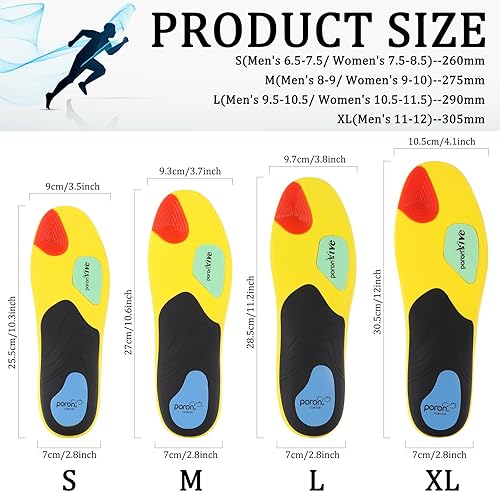 Miniatura 3 de Plantillas para fascitis plantar para hombres y mujeres, más de 220 libras, plantillas de soporte de arco alto, plantillas de botas de trabajo con