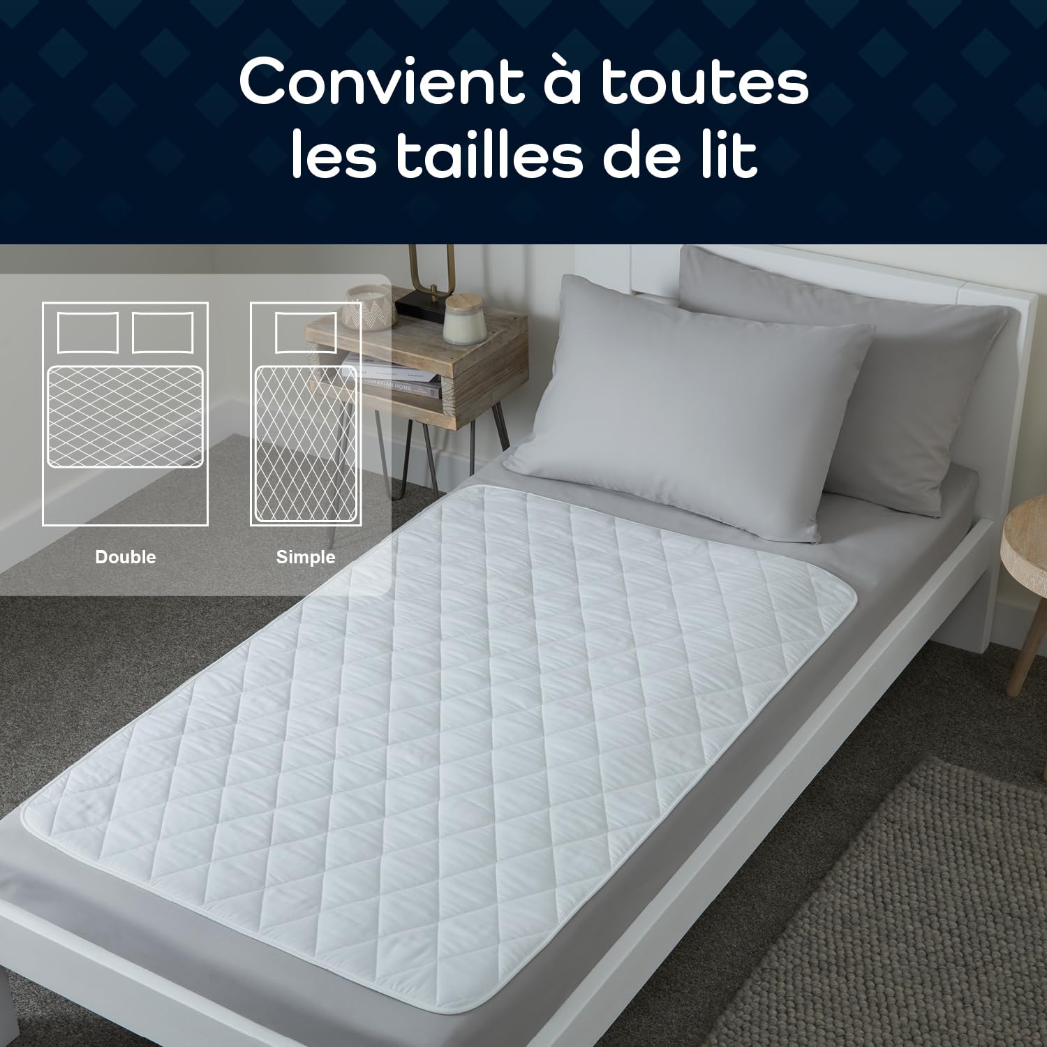 Alèse imperméable de GuardedSleep | Drap et protège-Matelas lavables Haut de Gamme pour Adultes et Enfants souffrant d’Incontinence | Taille Extra Large Compatible avec Lits Doubles et Simples