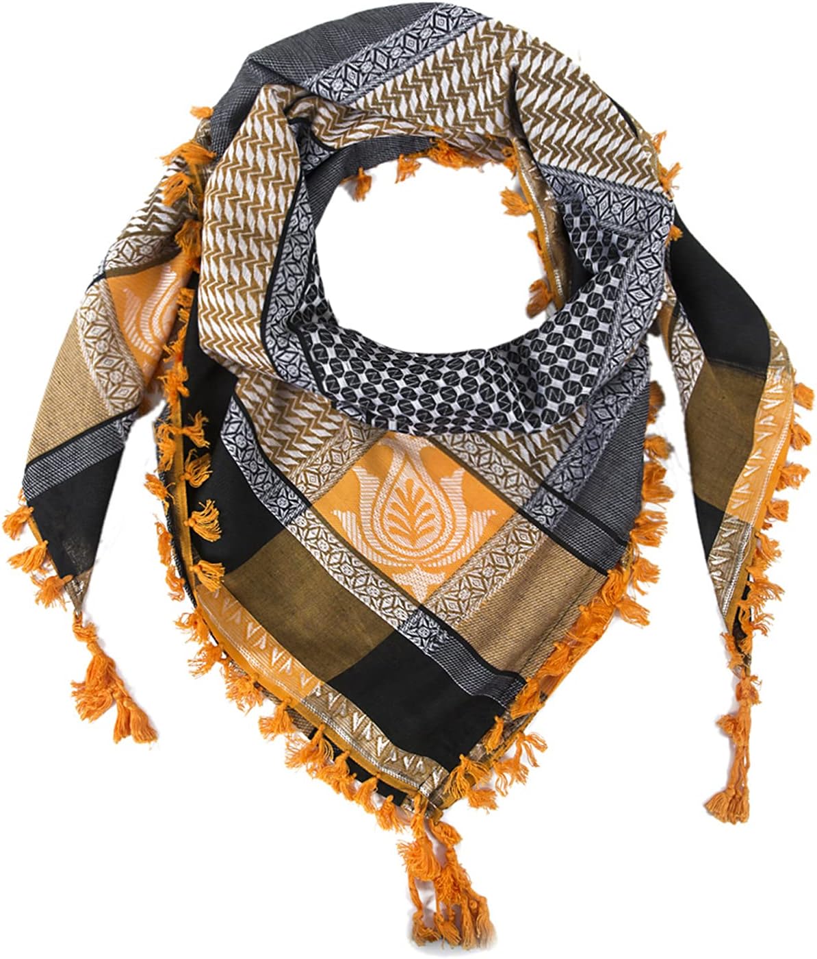 Merewill Cotton Shemagh Tactical Desert Wrap Keffiyeh Head Neck Arab Scarf for Men 49"x49"