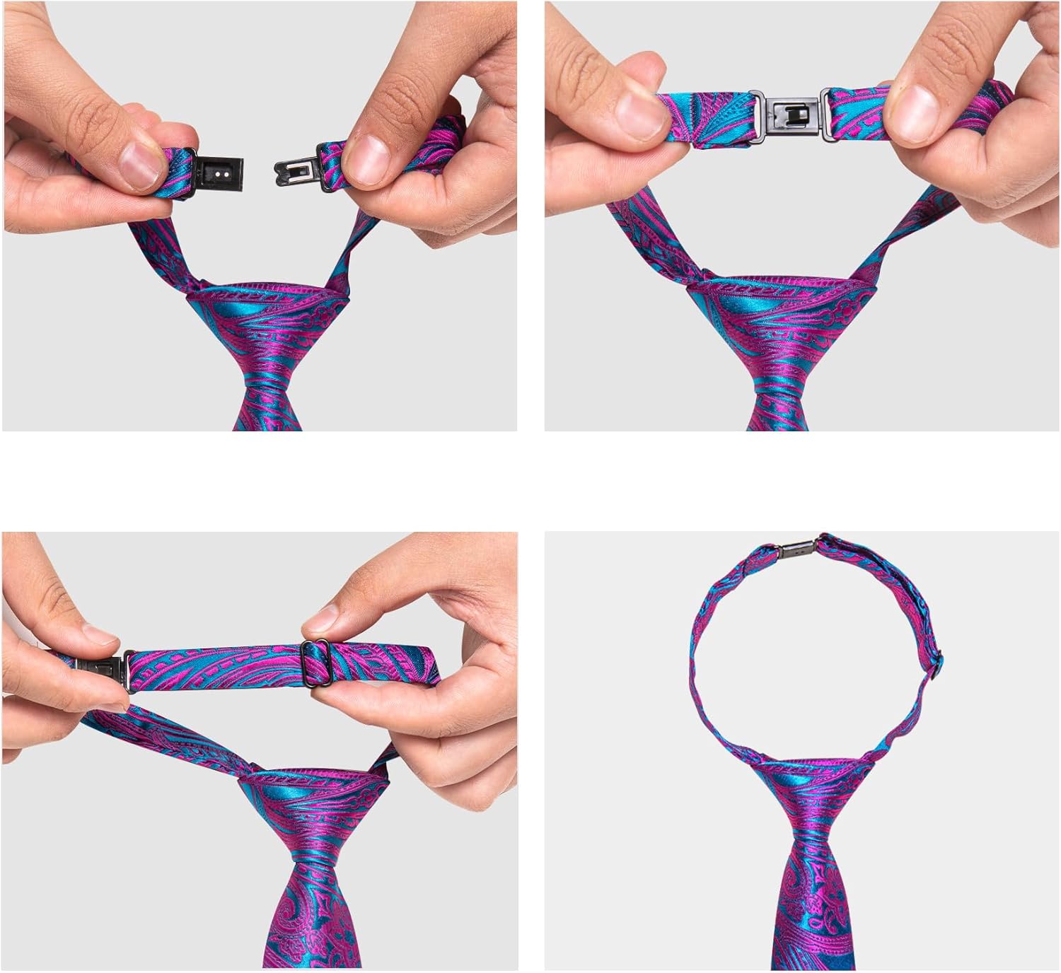 Barry.Wang Boys Ties School Pre-Tied Kids Necktie Handkerchief Clip Set Uniforms Child Ties for 8-14 Years Wedding Party - Image 5