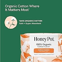 Vista 3 de The Honey Pot Company - Sanitary Pads for Women - Non-Herbal Regular Flow w/Wings - Organic Cotton Cover & Ultra-Absorbent Pulp Core - Feminine Care