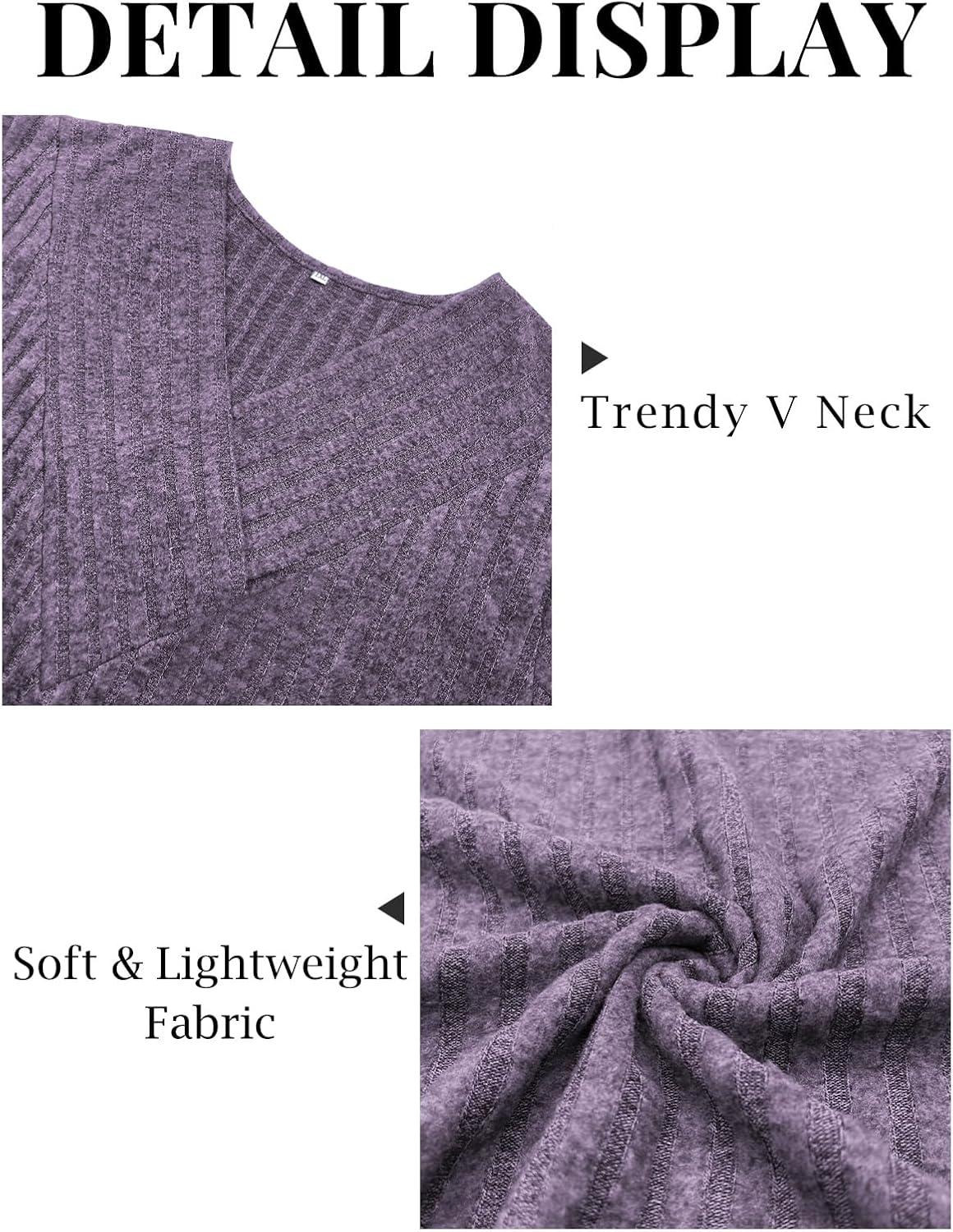 VISLILY Womens-Plus-Size-Tops Trendy V Neck Casual Long Sleeve Shirts Lightweight Knit Sweaters Cute Pullover Tunics Blouses - Image 6