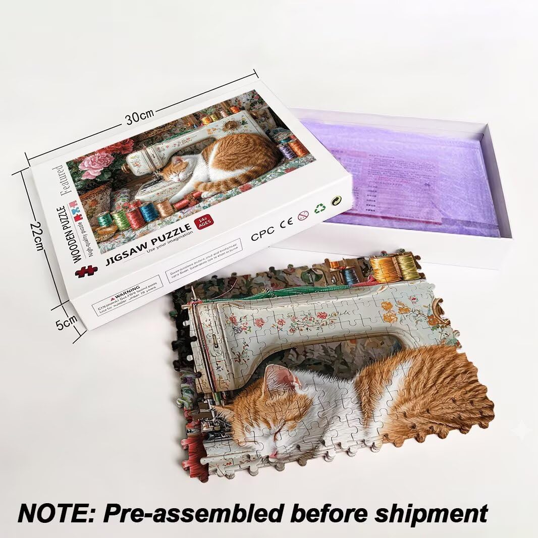 Puzzle 1000 Pezzi, Puzzle Gatto per Adulti, 70x50cm, Compact Box -4442