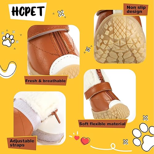 Miniatura 5 de Hcpet - Zapatos para perros pequeños, botas transpirables, protectores de patas para pavimento caliente, botas de senderismo de nieve para invierno,