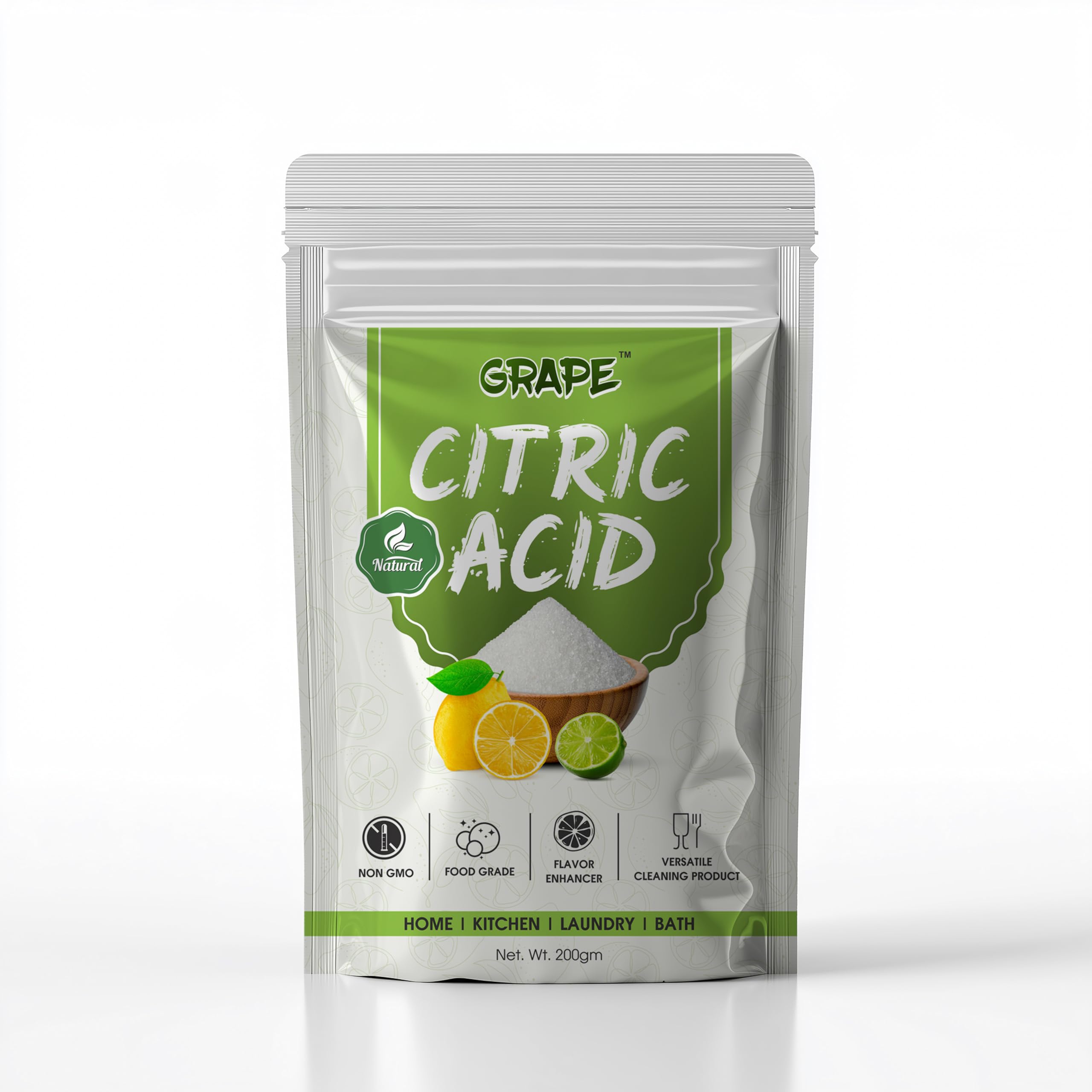 Citric Acid Crystals 100% Pure Citric Acid Powder for Cleaning - Food Grade, Nimbu Sat - Multiple Uses for Home and Kitchen - Natural Preservative and Flavoring Agent