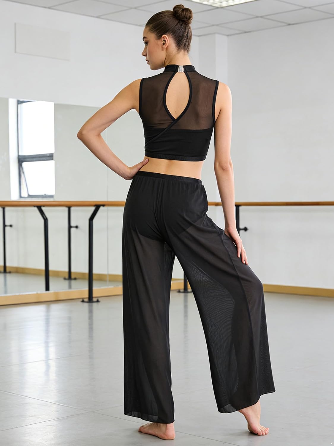 Women Lyrical Dance Costumes Two Piece Outfit