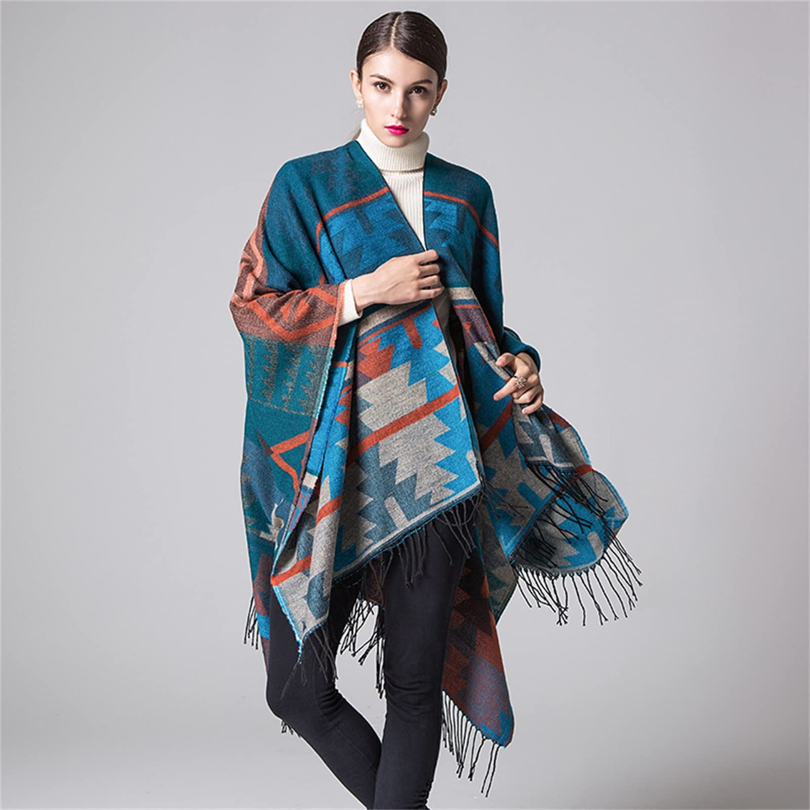 Scialle da Donna Poncho da Donna Scialli Avvolge Sciarpa Invernale Oversize per Le Donne