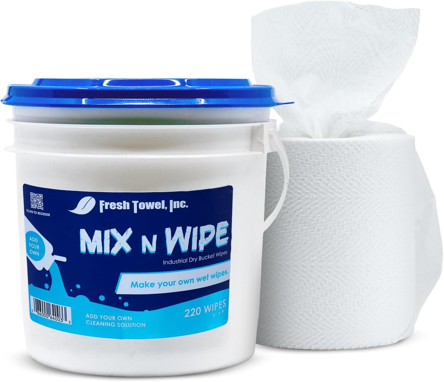Fresh Towel Mix-N-Wipe Dry Wipes Refill, 1-Pack (220 Sheets) – Make Your Own Wet Wipes – 6" x 9" Sheets – Bulk Paper Towels