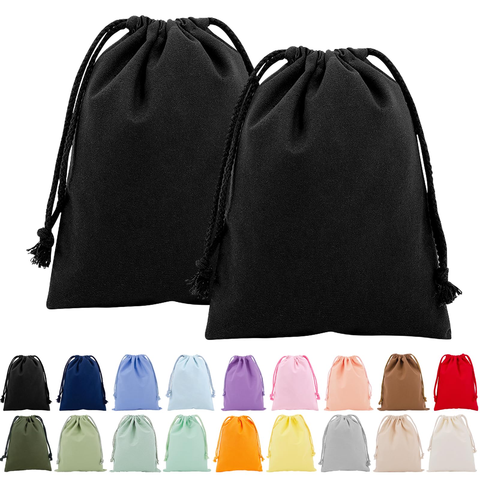 Canvas Drawstring Organizer Duo, Black