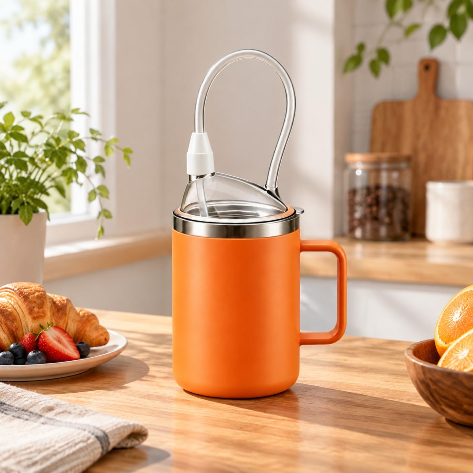 Cuidado Ergonómico | Térmico, Vaso para Convalecientes, sellado, con sorbete, Recuperación Médica, Hospitales, Cuidadores, Negro