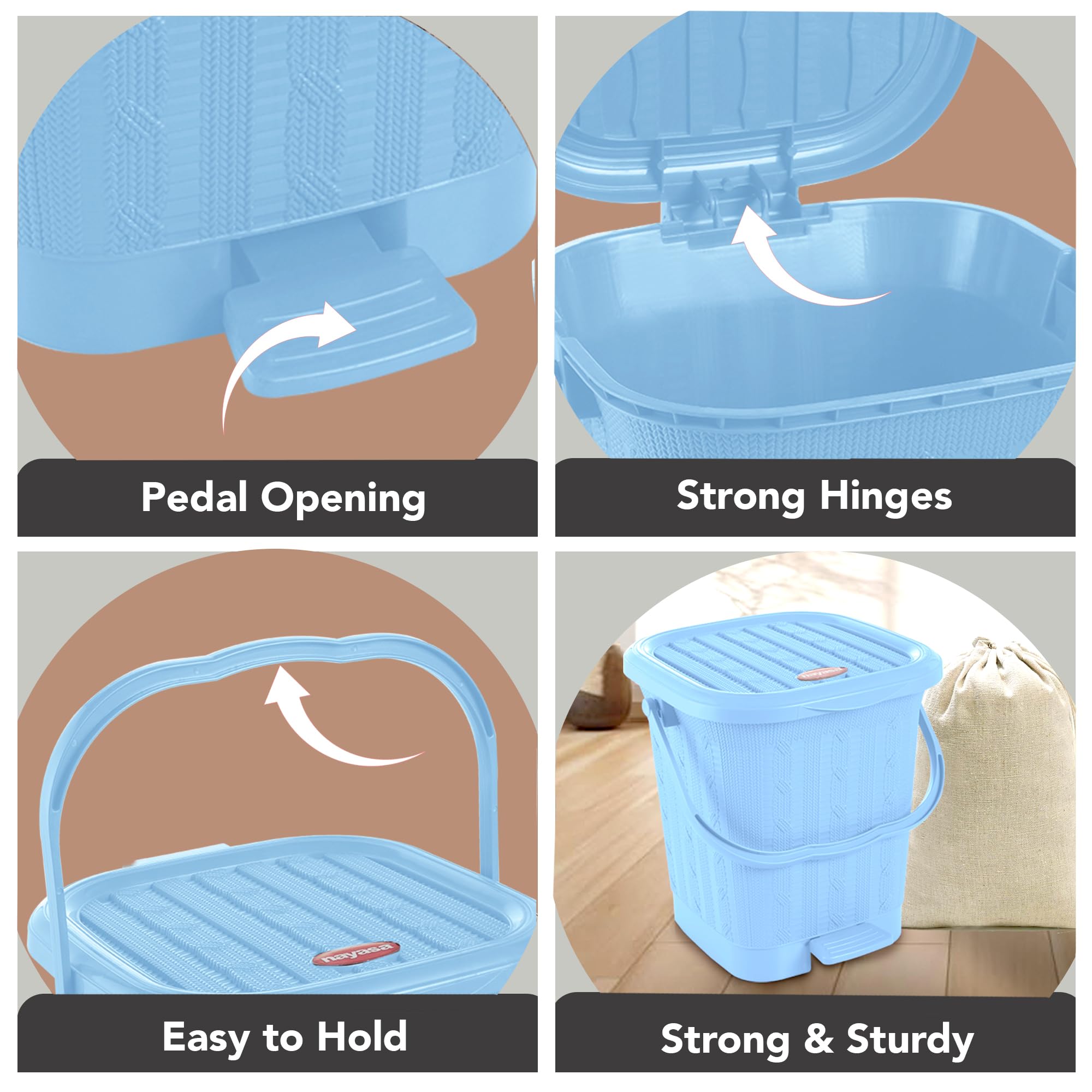 Nayasa Mikado Dustbin - Light Blue -5