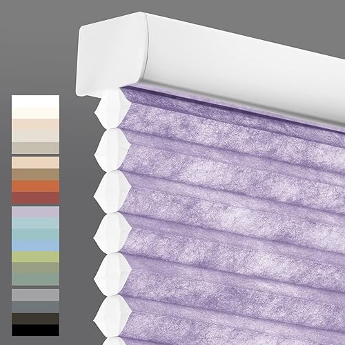 Miniatura 1 de Tonature Persianas celulares de tamaño personalizado, sin cordones, persianas de ventana de seda con células fantasma en celda, ahorro de energía,