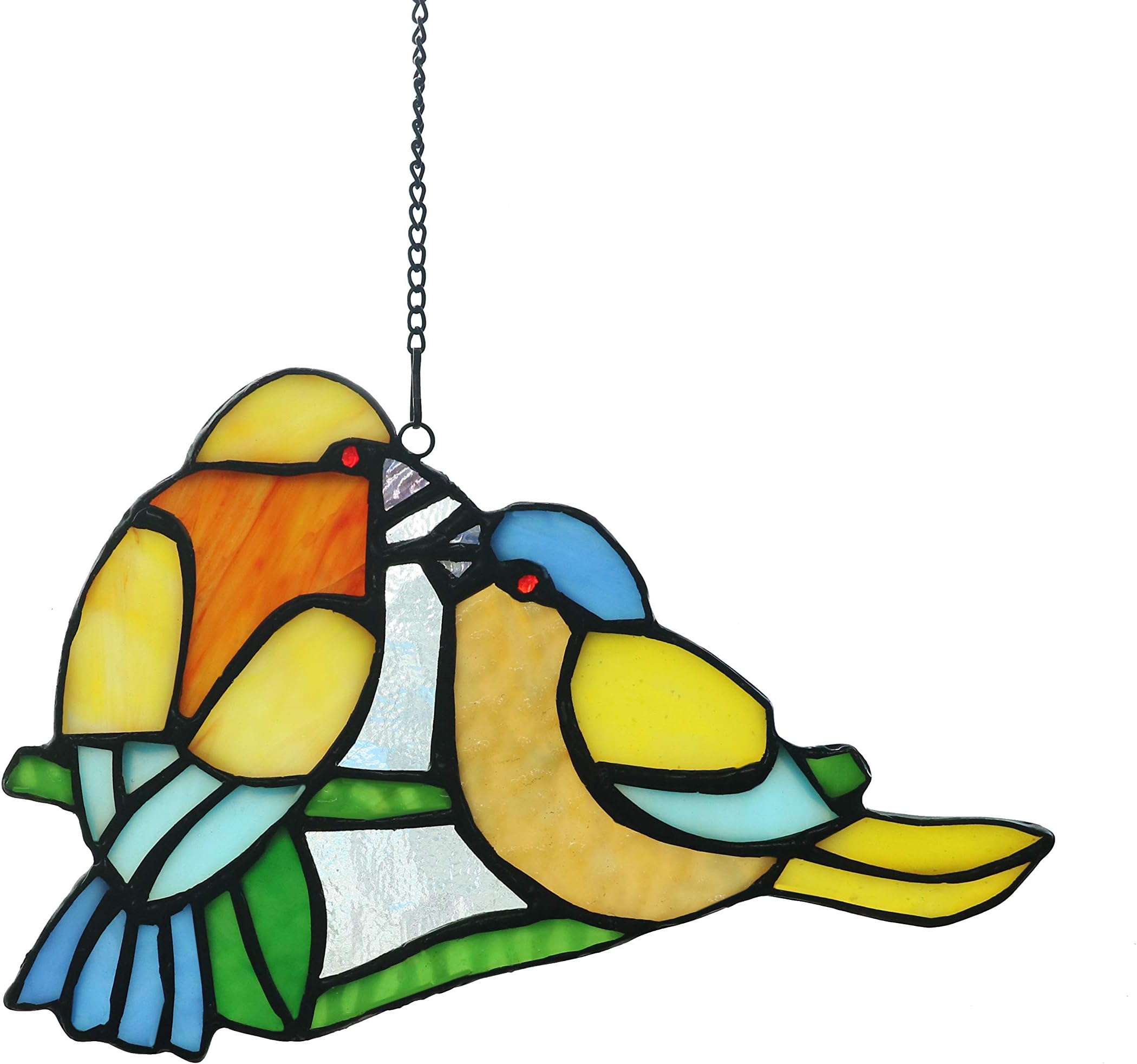 AlivagarAlivagar Stained Glass Window Hangings Suncatcher Honey Love Birds, 8" x 5"