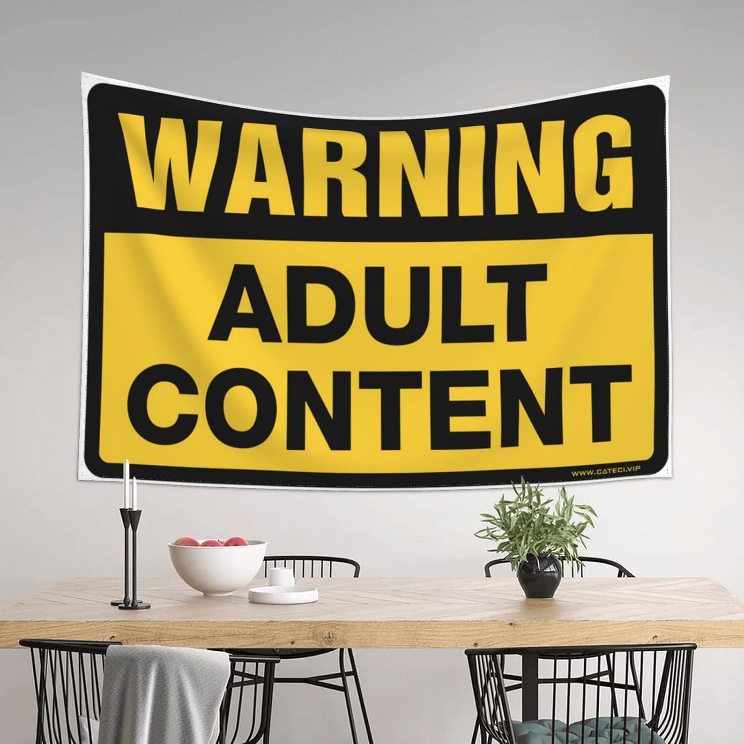 GVNVYFWUY Stuff For Your Room Warning Adult Content Tapestry Sports Bar Decor Decor For Bedroom(75X100CM) image 3