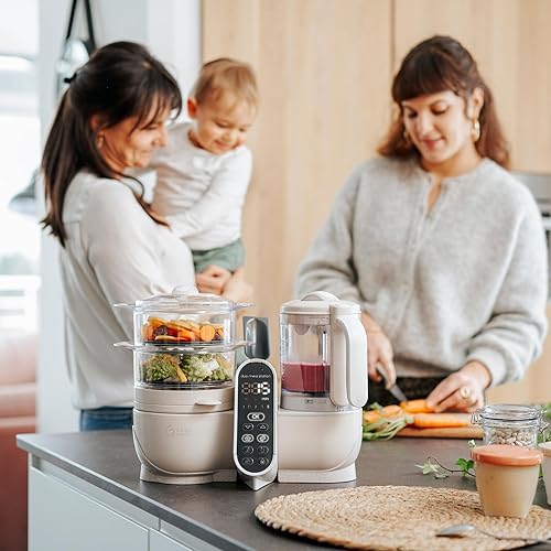 Miniatura 9 de Babymoov Duo Meal Station 6 en 1 vaporizador y licuadora de puré de alimentos para bebés de múltiples velocidades, procesador de alimentos para