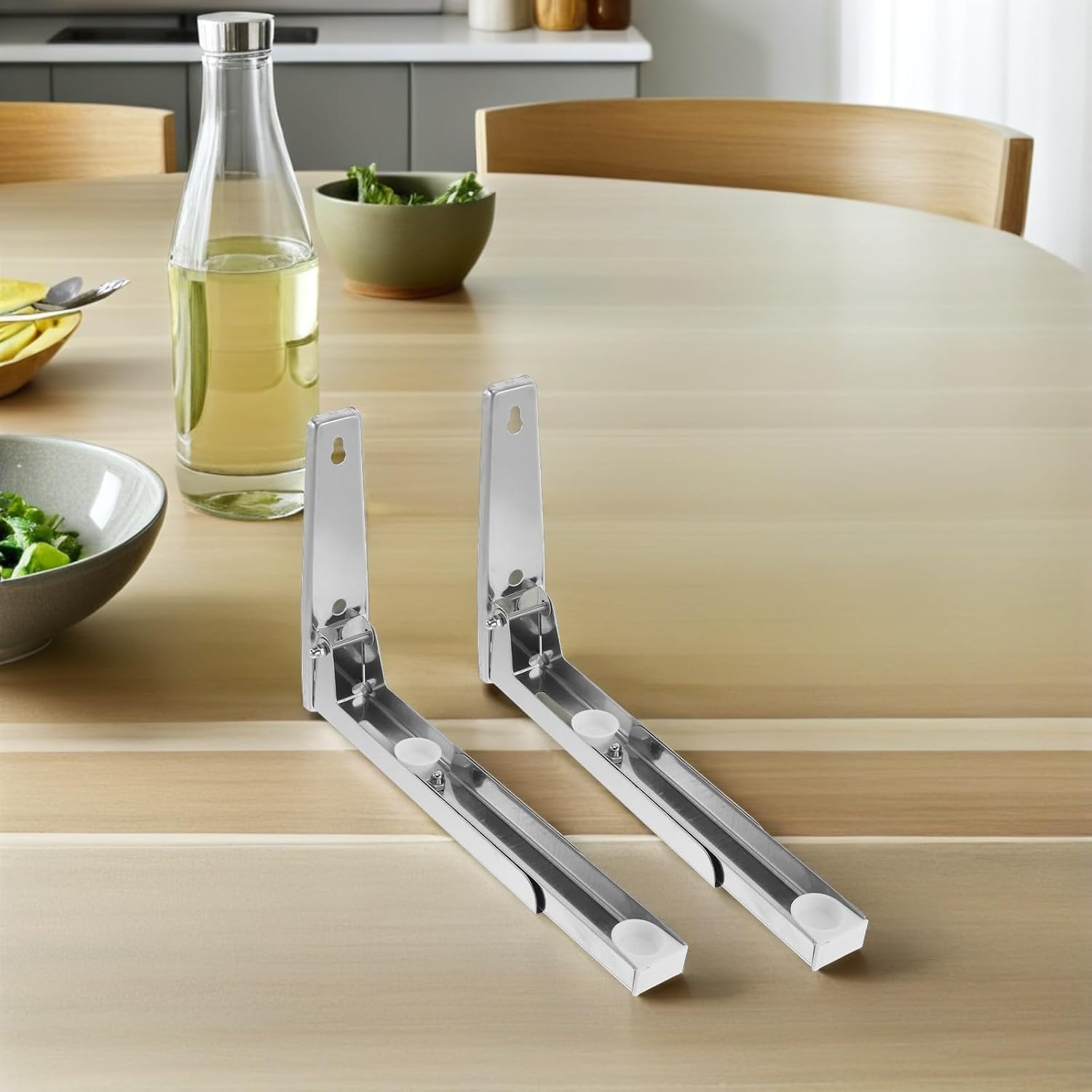 Foldable Adjustable Microwave Oven Wall Mount Bracket Stainless Steel