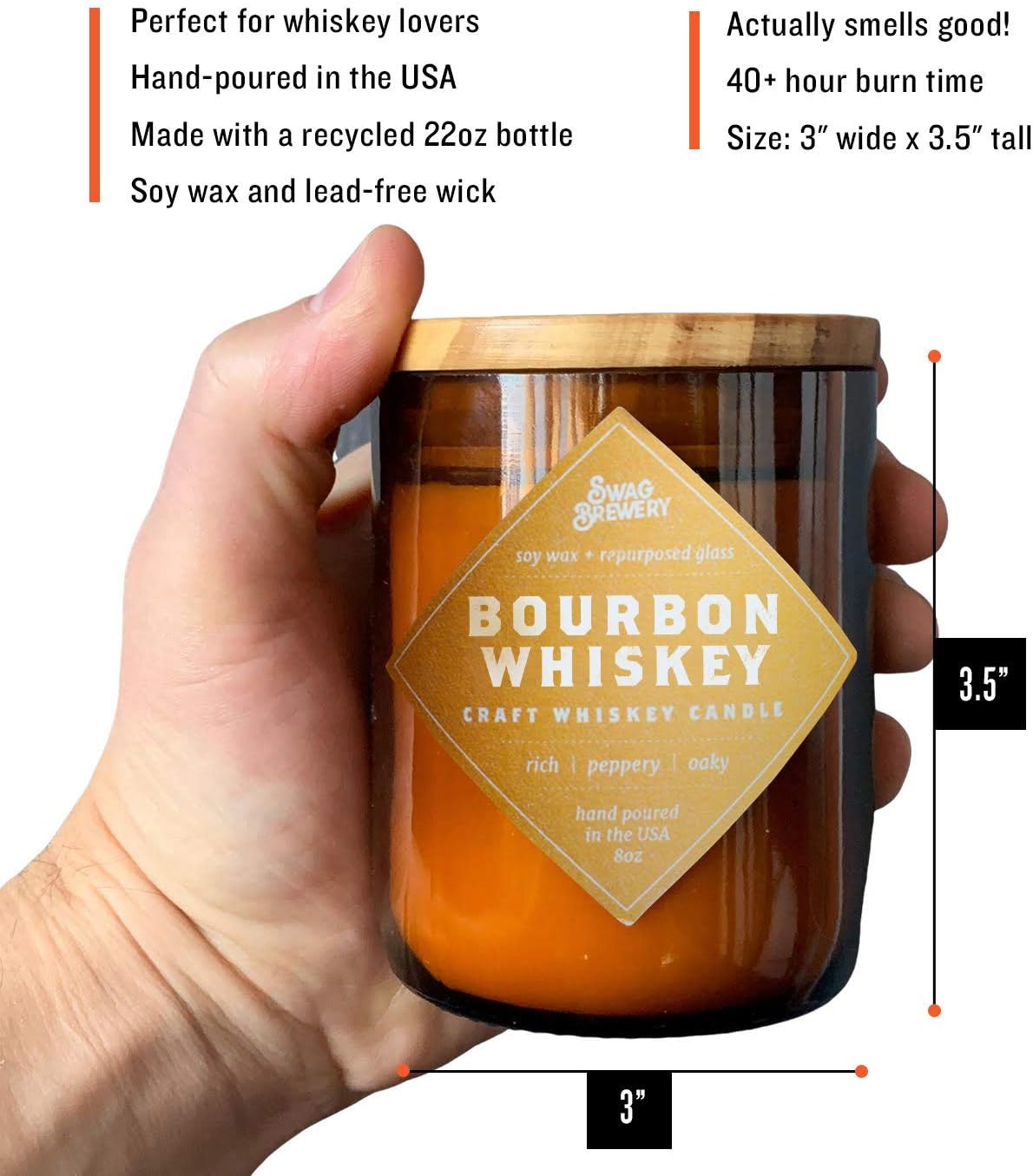 Bourbon Whiskey Brew Candle - Whiskey Gift, Guy Gift, Father's Day Gift - Scotch, Bourbon, Whisky, Man Cave Beer Bottle CandleMADE in USA… - Image 4