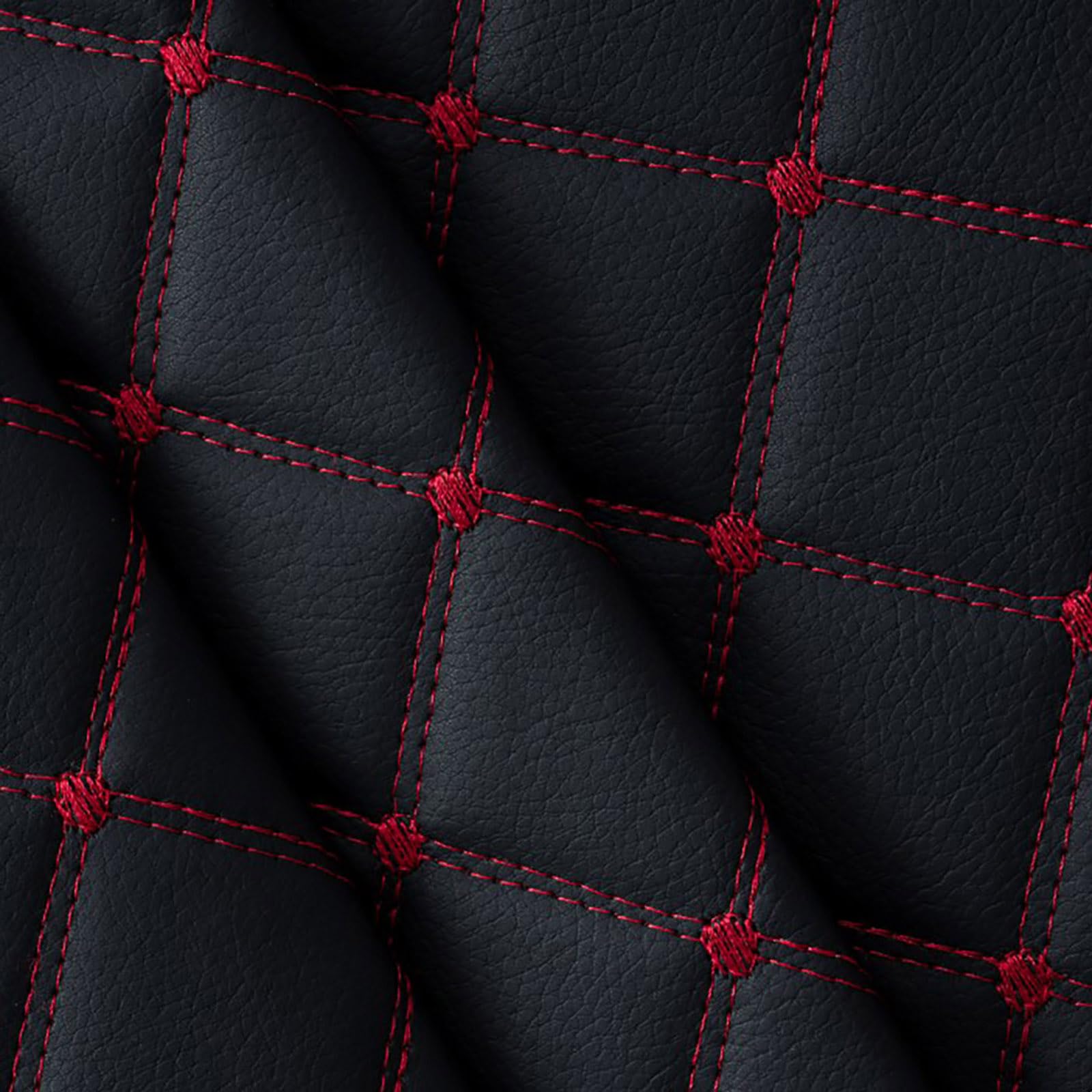 JINDAOSH Vinyl Faux Leather Fabric Upholstery Quilted Foam Fabric 3/8" Foam Backing Width 59in For DIY Headboard Car Headliner Automotive Home Decor DIY Crafts(Size:1mX1.5m,Color:black)