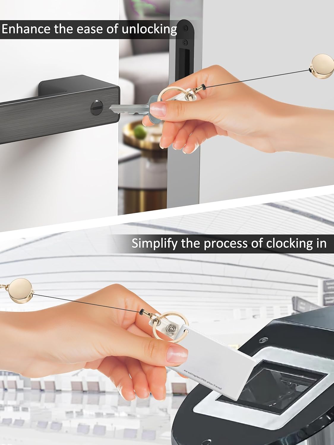 Lanyards for ID Badges and Keys,Natural Stone Beaded Teacher Lanyard for Women,Retractable Lanyard with ID Holder Cute Lanyards - Image 5