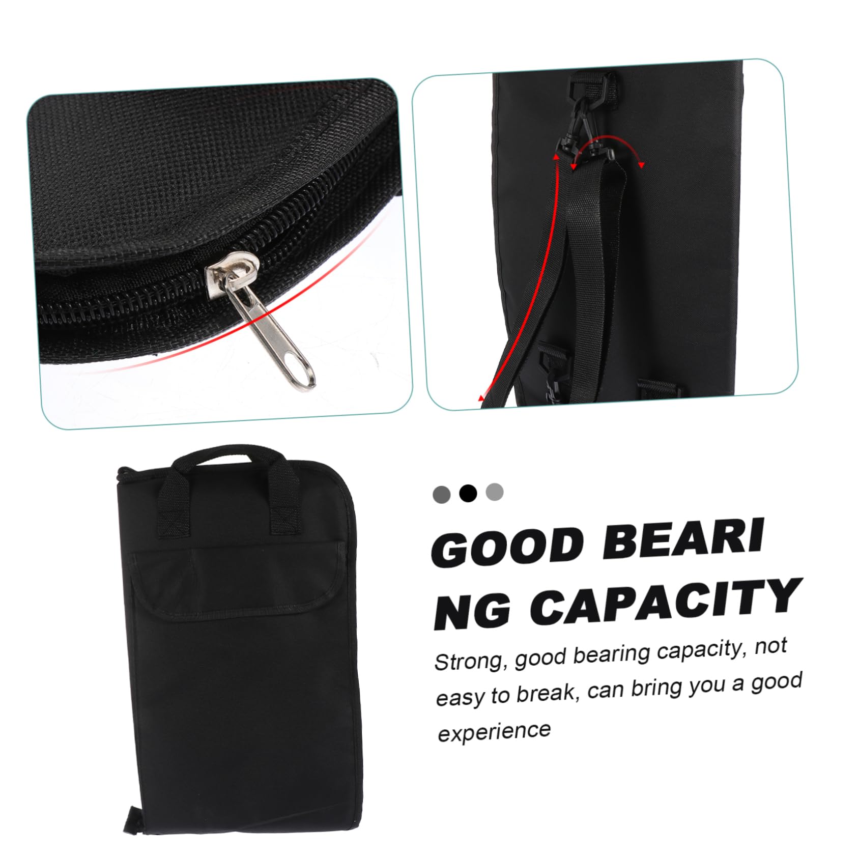 Garneck Drumstick Storage Bag 2-in-1 Drum Accessories Case Compact Portable Drumstick Holder for Practice Random Style