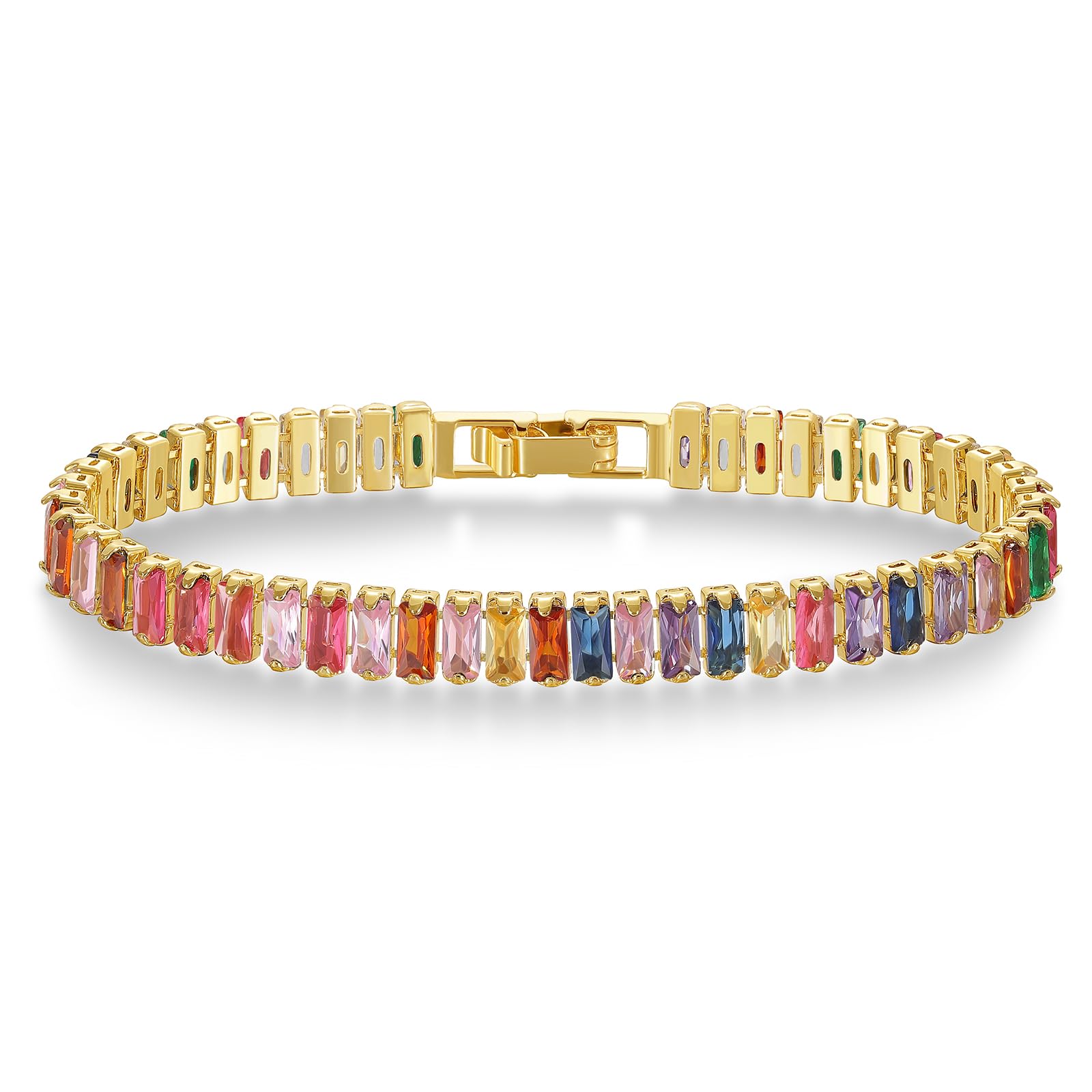 KELORIS PATH Tennis Bracelets for Women 14K Gold Plated/White Gold CZ Bracelet Classic Adjustable Jewelry Gift