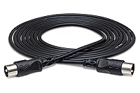 Vista 1 de Cable Hosa MID-301BK MIDI DIN de 5 pines a DIN de 5 pines, 1 pie, Negro