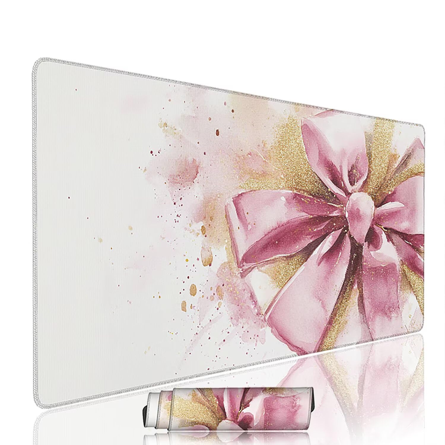 Różowa podkładka pod mysz pod mysz pod mysz do gier XXL 1200 x 600 x 3 mm podkładka pod mysz gumowa rozeta duża podkładka pod rękę dla graczy wodoodporne akcesoria PC, do klawiatury laptopa w-6947