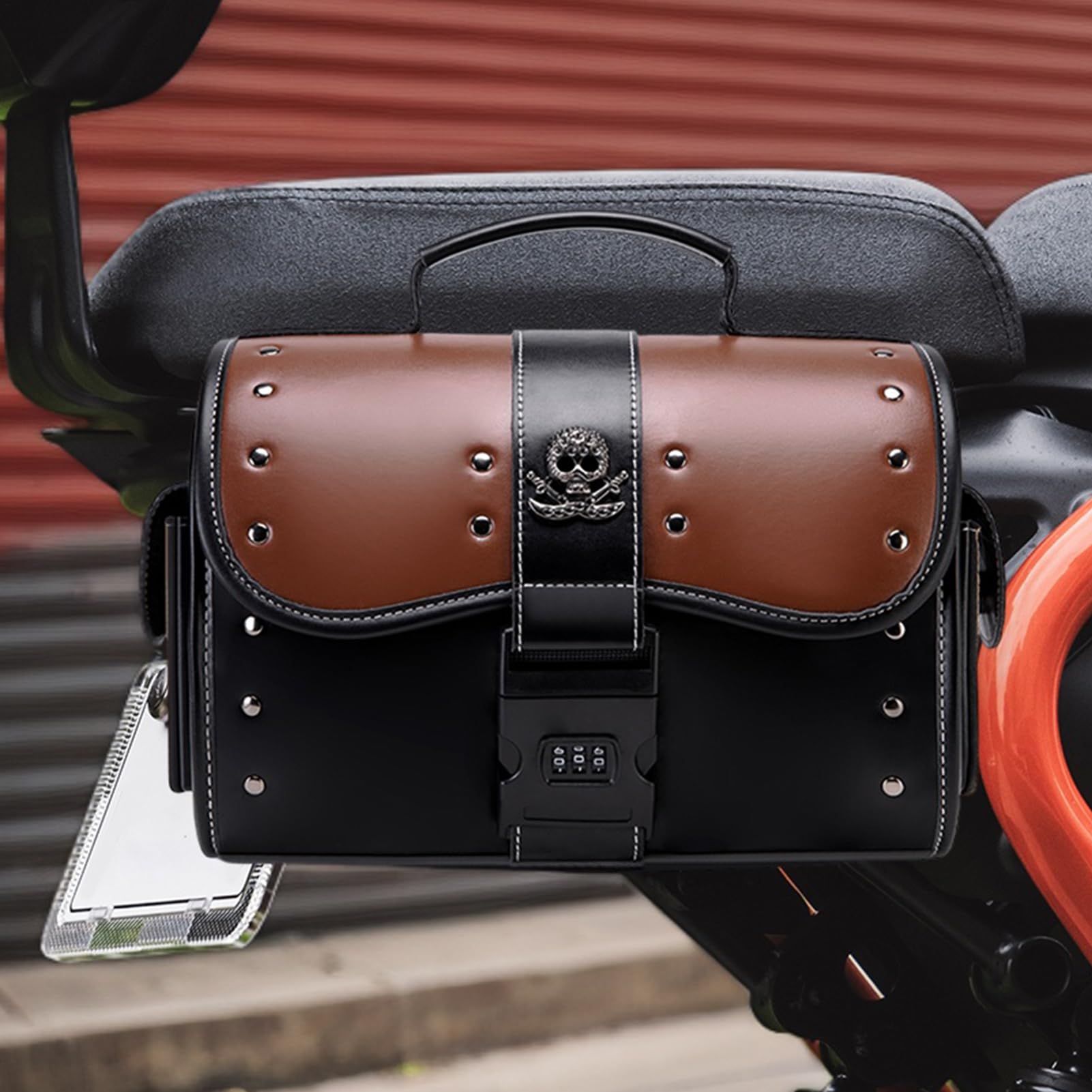 Borsa Da Carico Per Motocicletta Borsa Manubrio in Pelle | Motociclistici Impermeabili Organizzatore Attrezzi Per Avventura Viaggi Outdoor Ciclismo Commuting Uomo Donna Dirtbike