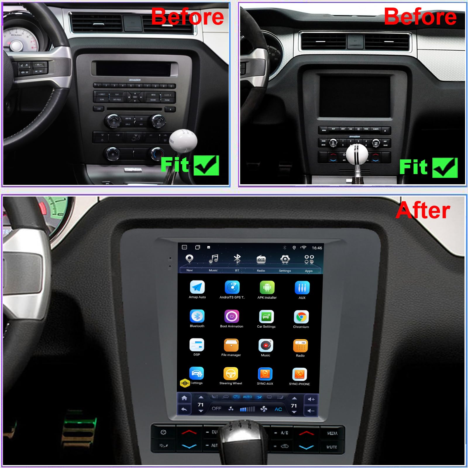 Amazon.com: for Ford Mustang 2010 2011 2012 2013 2014 Radio