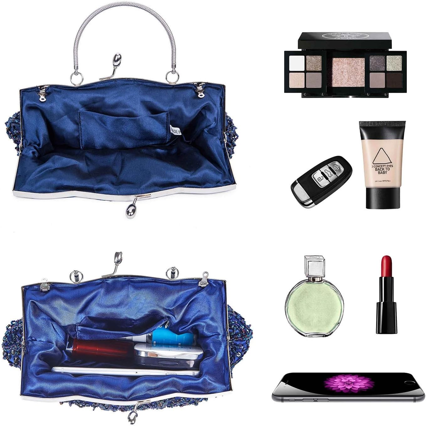 Women's Evening Handbags Vintage Beaded Sequin Design Clutch Purse for Wedding - Image 3