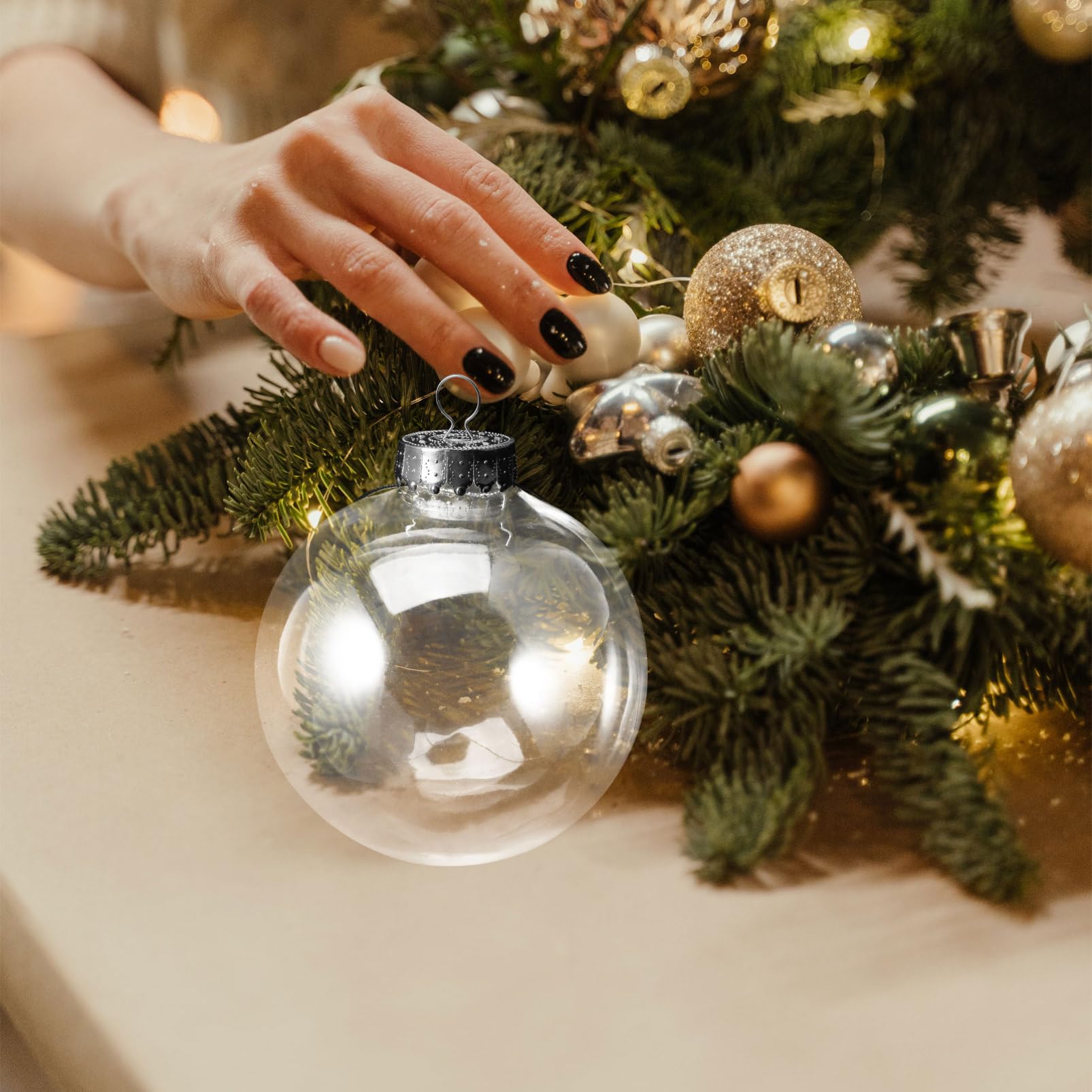 Cabilock 10stücke Weihnachtsbaumkugeln Transparente Weihnachtsbaum-hängedekoration Befüllbare Xmas Kugeln Festliche Ornamente Für Kreative Weihnachtsgestaltung
