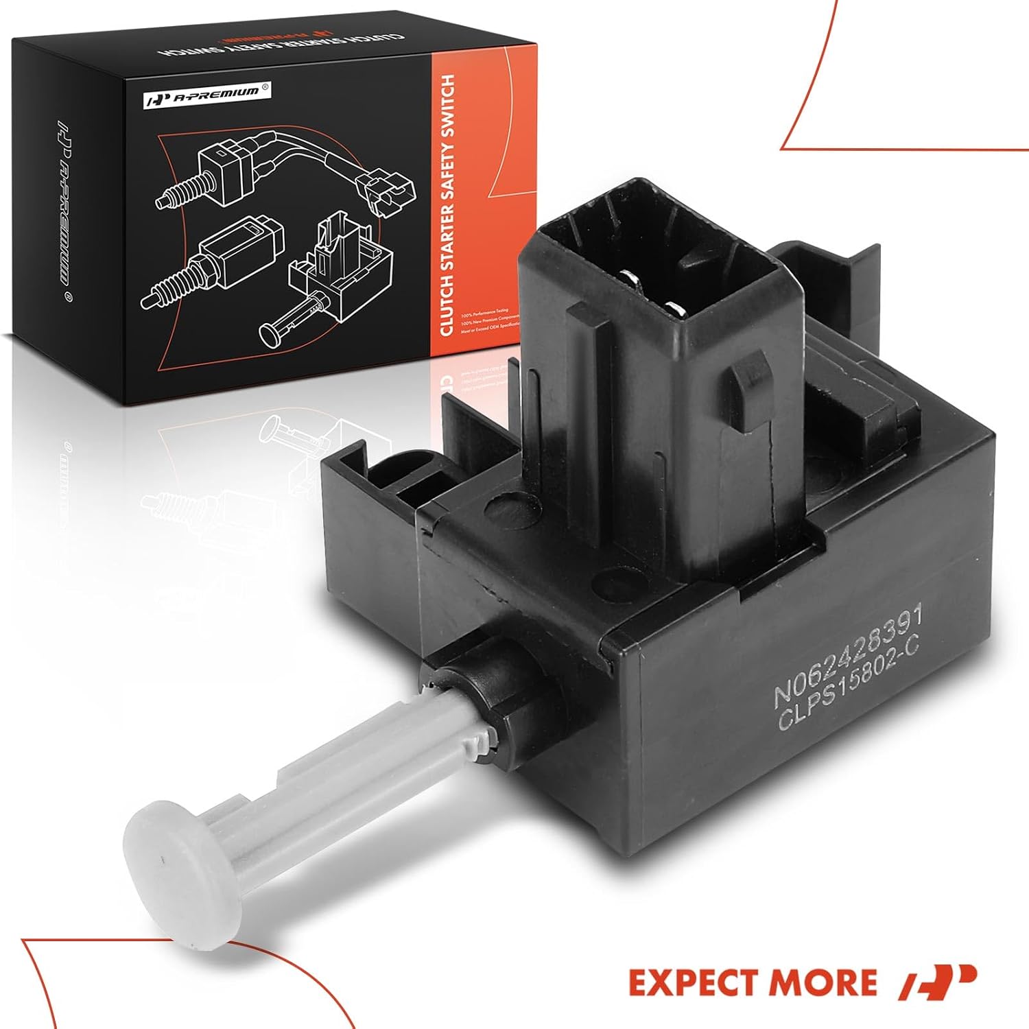 A-Premium Clutch Starter Safety Switch Compatible with Ford Explorer Sport Trac 2002-2003, Focus 2000-2007, Mustang 2005-2013, GT 2005, Contour 1995-2000 & Mercury Cougar, Mystique