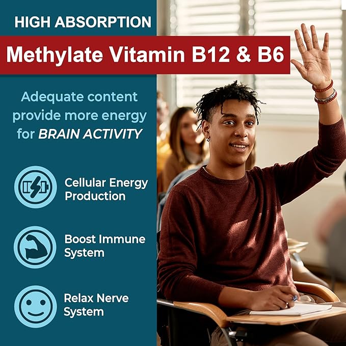 Suplemento 11-en-1 para Memoria y Enfoque con L-Tirosina, L-Teanina, B12, B6 miniatura 5