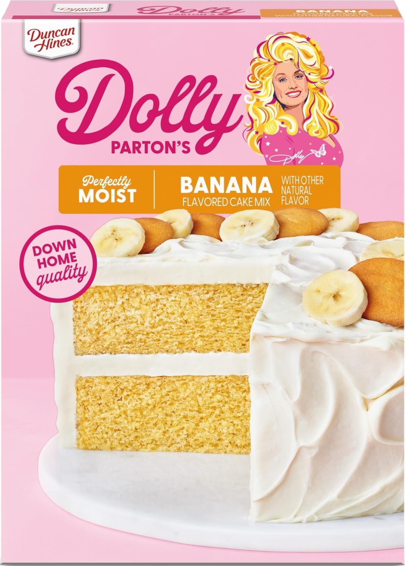Duncan Hines Dolly Parton's Favorite Banana Flavored Cake Mix, 15.25 oz.