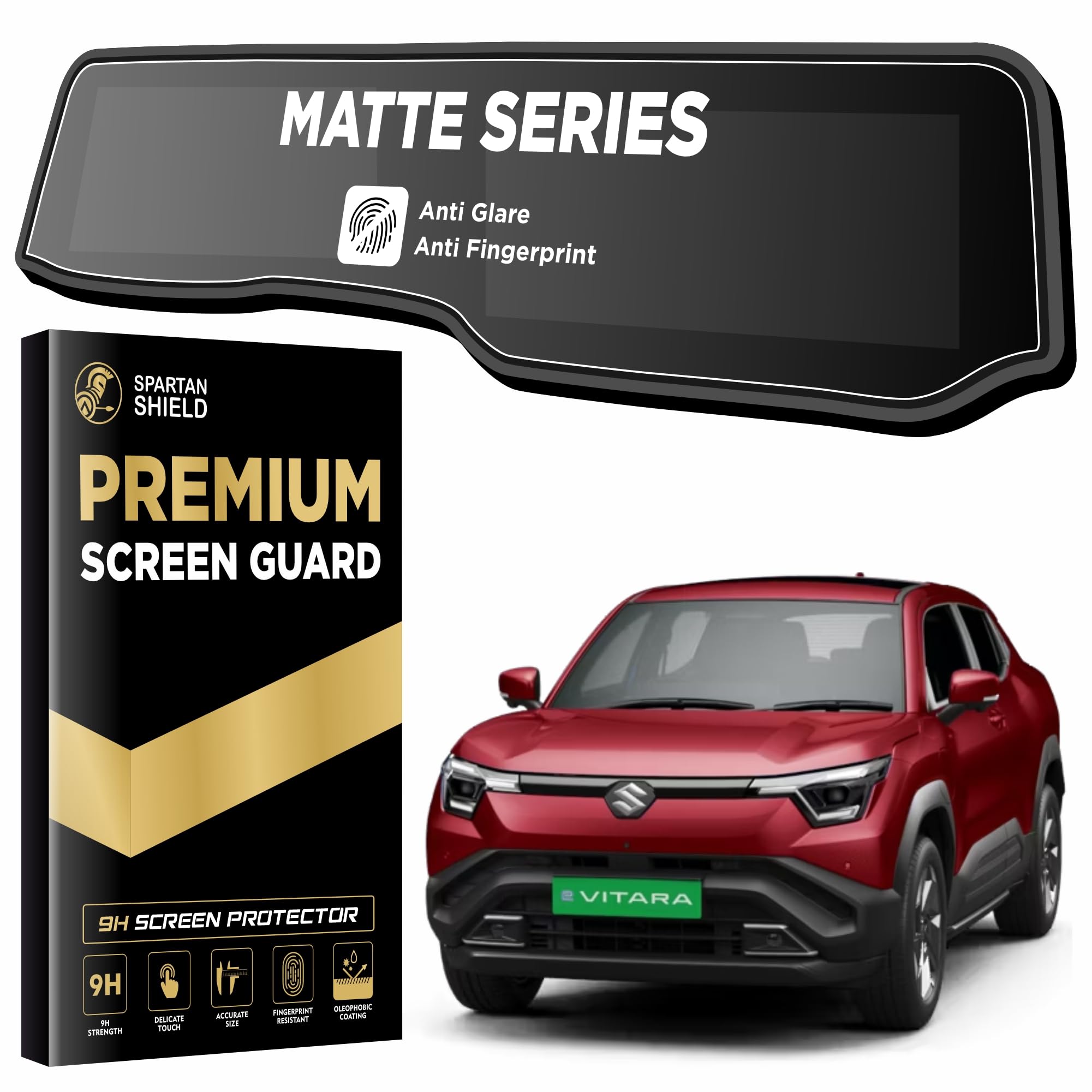 Spartan Shield MATTE Screen Guard For MARUTI SUZUKI E VITARA 2025+ || 10 Inch Dual Screen | Infotainment + Instrument Cluster Touchscreen Protector | Maruti Electric Car Music System Accessories 2026 [Not Tempered Glass] (E Vitara [Pack 1 Matte])-image-39