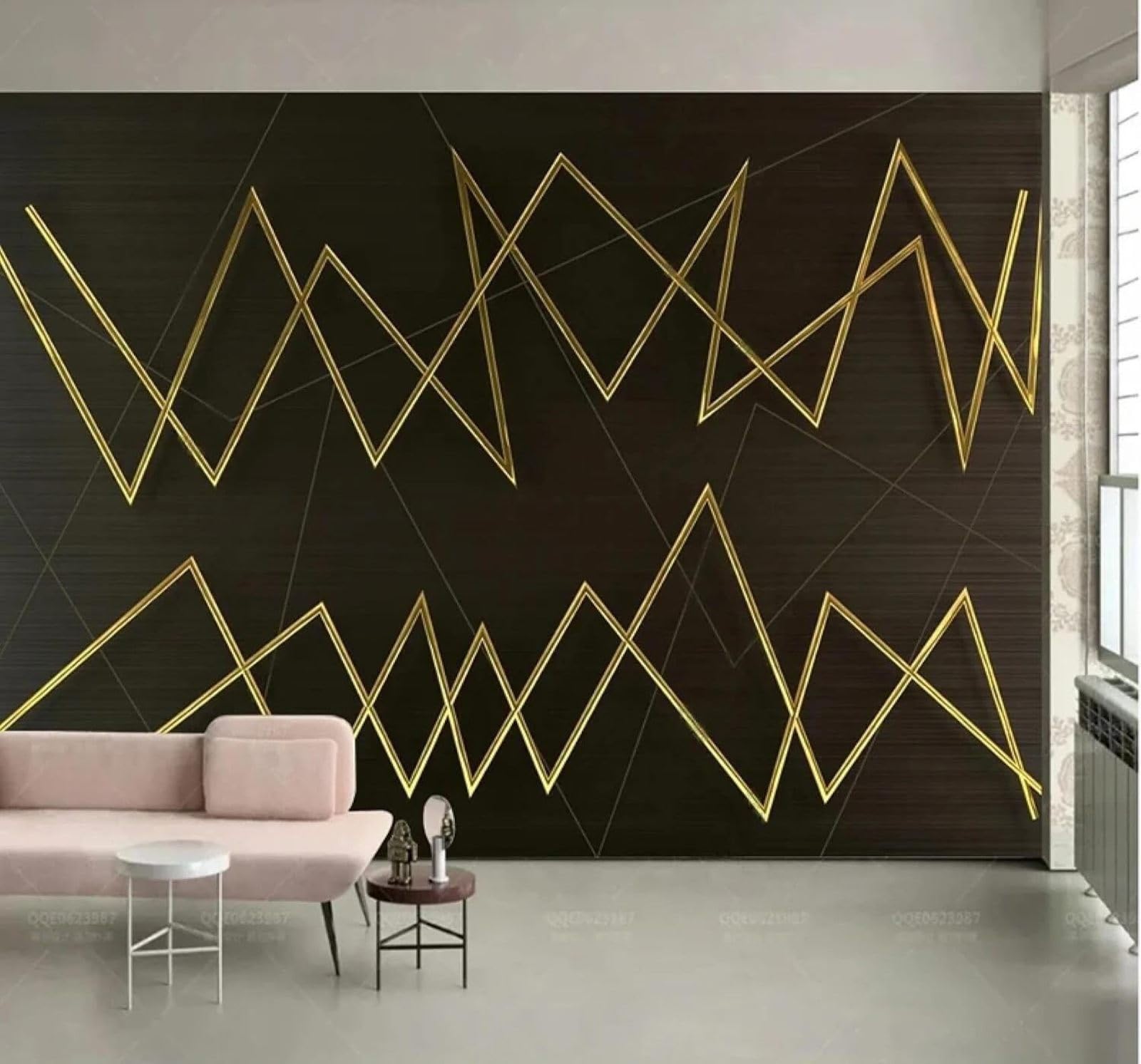 XLMING Abstract Luxury Creative Metallic Lines 3D Wallpaper Luxury Home Dining Decor Paste Sofa Living Room The Wall for Bedroom Mural-200cm×140cm